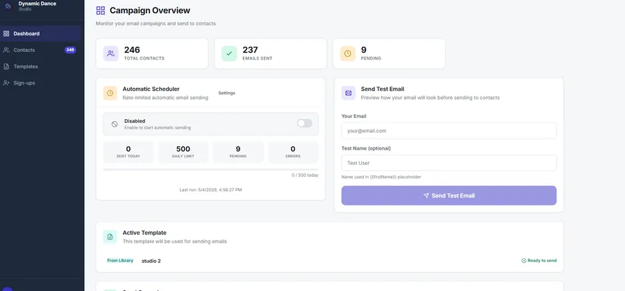 Email Campaign Manager — screenshot